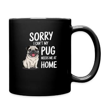 désolé je ne peux pas mon carlin a besoin de moi à la maison - Mug uni - noir - Droite