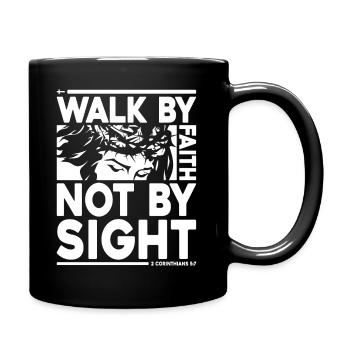 Marcher par la foi et non par la vue 2 Corinthiens 5:7 - Mug uni - noir - Droite