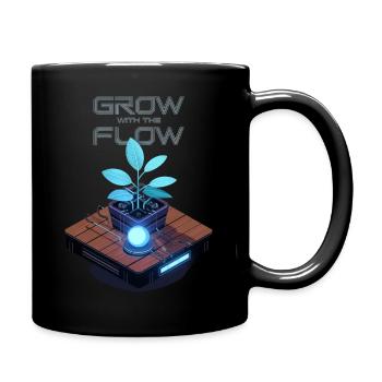 Futuristic "Grow with the Flow" Design - Tasse einfarbig - Schwarz - Rechts