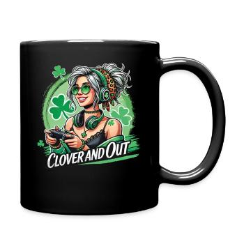 St. Patrick's Day Girl Gamerlook clover and out - Full Colour Mug - black - Right