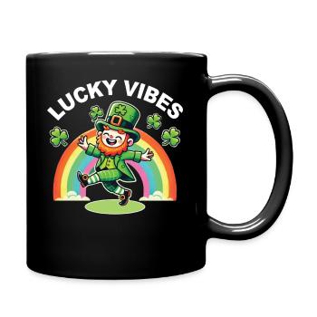 Lucky Vibes Arc-en-ciel de la Saint-Patrick - Mug uni - noir - Droite