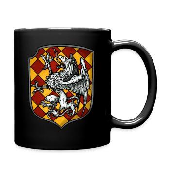 Wappen weißer Drache - Tasse einfarbig - Schwarz - Rechts