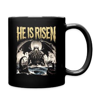 Vintage Cthulhu, er ist auferstanden - Tasse einfarbig - Schwarz - Rechts