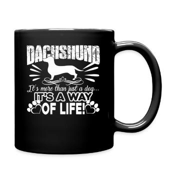 Dachshund It's A Way Of Life - Full Colour Mug - black - Right
