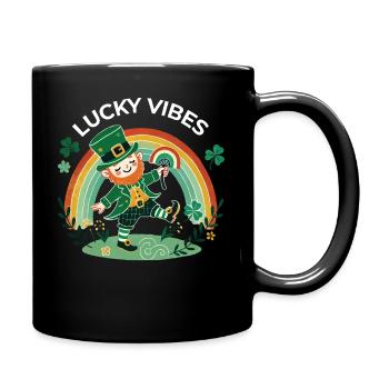 Des ondes porte-bonheur pour la Saint-Patrick - Mug uni - noir - Droite
