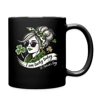St. Patrick's Day Glücksklee Stil Mädchen - Tasse einfarbig - Schwarz - Rechts
