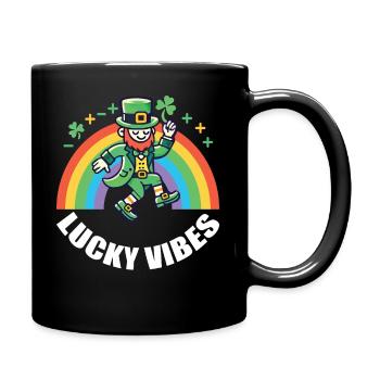 St. Patrick's Day Happy Vibes Rainbow - Full Colour Mug - black - Right
