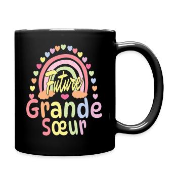 Future Big Sister – Pregnancy Announcement - Full Colour Mug - black - Right
