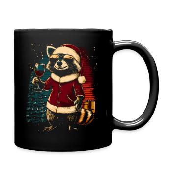 Vin de Noël raton laveur - Mug uni - noir - Droite