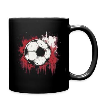 Roter Farbklecks-Fußball - Cooler Mannschaftssport - Tasse einfarbig - Schwarz - Rechts