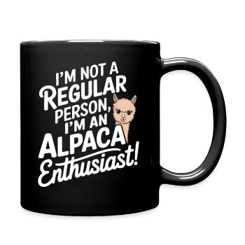 I’m not a regular person, I’m an alpaca enthusiast - Full Colour Mug - black - Right