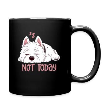 Not Today – Westie chilling out - Full Colour Mug - black - Right