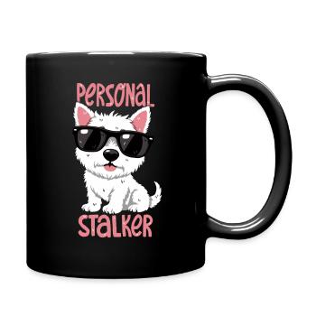 Personal Stalker – Westie with style - Full Colour Mug - black - Right