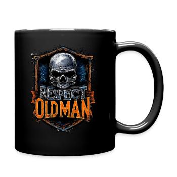 Biker Respect Vieil Homme Moto MC Crâne Badge - Mug uni - noir - Droite