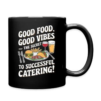 Gutes Essen – das Geheimnis des Erfolgs - Tasse einfarbig - Schwarz - Rechts