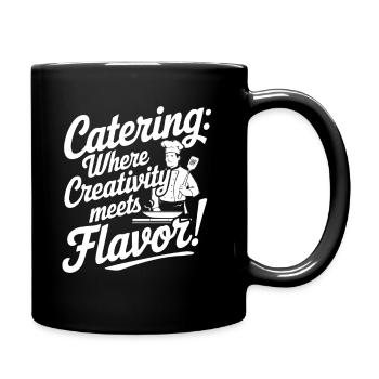 Catering: Where creativity meets flavor! - Full Colour Mug - black - Right