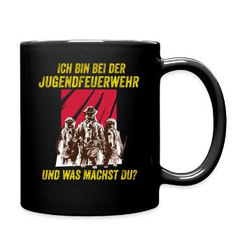 Feuerwehrjugend Spruch Jugendfeuerwehr Gruppe - Tasse einfarbig - Schwarz - Rechts