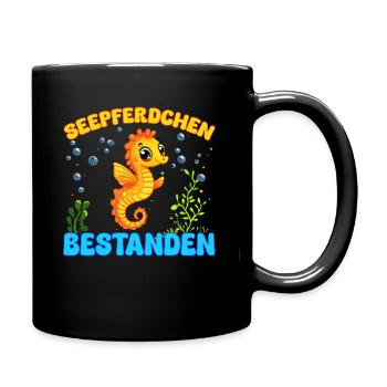 Mädchen Seepferdchen bestanden Kinder - Tasse einfarbig - Schwarz - Rechts