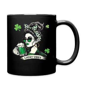 Déclaration de mode Lucky Vibes pour la Saint-Patrick - Mug uni - noir - Droite