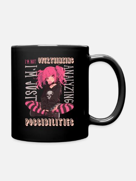 I'm Not Overthinking Goth Anime Girl Pastel Goth - Tasse einfarbig - Schwarz