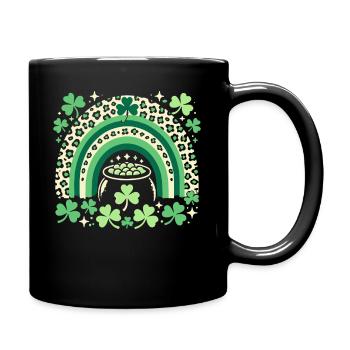 St. Patrick's Day Rainbow Shamrock Luck - Full Colour Mug - black - Right