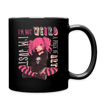 Just Piece Of Art Anime Girl Pastel Goth Geschenk - Tasse einfarbig - Schwarz - Rechts