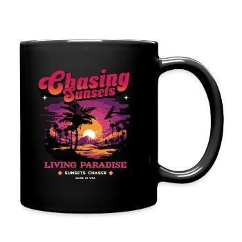 Sunset Paradise Statement Retro - Full Colour Mug - black - Right