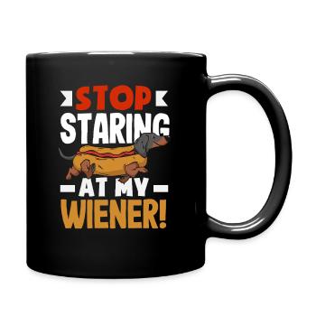 Hot Dog Lover Stop Staring - Full Colour Mug - black - Right