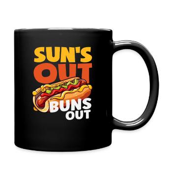 Hot Dog Lovers Sun Out Buns Out - Full Colour Mug - black - Right