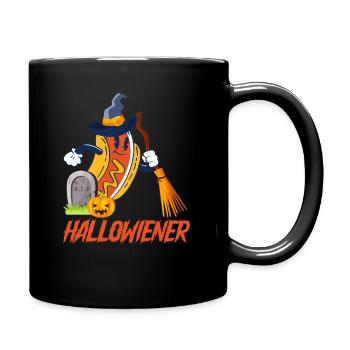 Hallowiener Hot Dog Liebhaber Spaß - Tasse einfarbig - Schwarz - Rechts