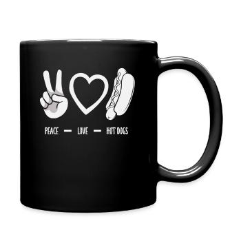 Amateur de hot-dogs Peace Love Hot Dogs - Mug uni - noir - Droite