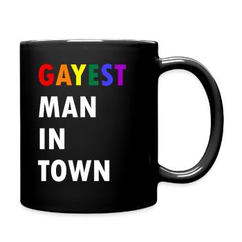 L’homme le plus gay de la ville Arc-en-ciel LGBTQ - Mug uni - noir - Droite