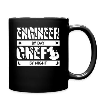 Engineer By Day Chef By Night - Full Colour Mug - black - Right