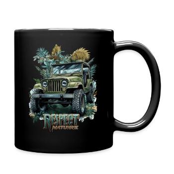 Jeep MUTT CJ Car Respect Nature - Full Colour Mug - black - Right