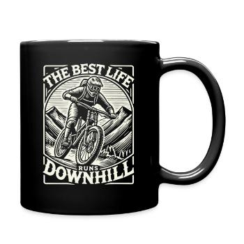 Bike Downhill Adventurer Retro Style - Full Colour Mug - black - Right