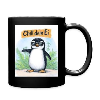 Chill dein Ei - Tasse einfarbig - Schwarz - Rechts