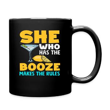 Barmaid disant qu’elle fait les règles - Mug uni - noir - Droite