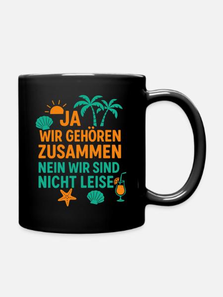 Familienurlaub Urlaub Strand Sommerurlaub Familie - Tasse einfarbig - Schwarz