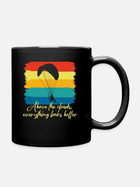 Au-dessus des nuages Passionné de paramoteur - Mug uni - noir