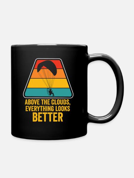 Über den Wolken Paramotor-Enthusiast - Tasse einfarbig - Schwarz