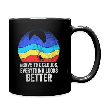 Au-dessus des nuages Passionné de paramoteur - Mug uni - noir - Droite