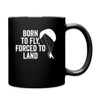 Born To Fly Forcé D’atterrir Paramoteur - Mug uni - noir - Droite