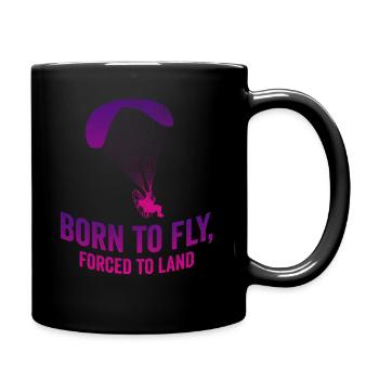 Born To Fly Forcé D’atterrir Paramoteur - Mug uni - noir - Droite