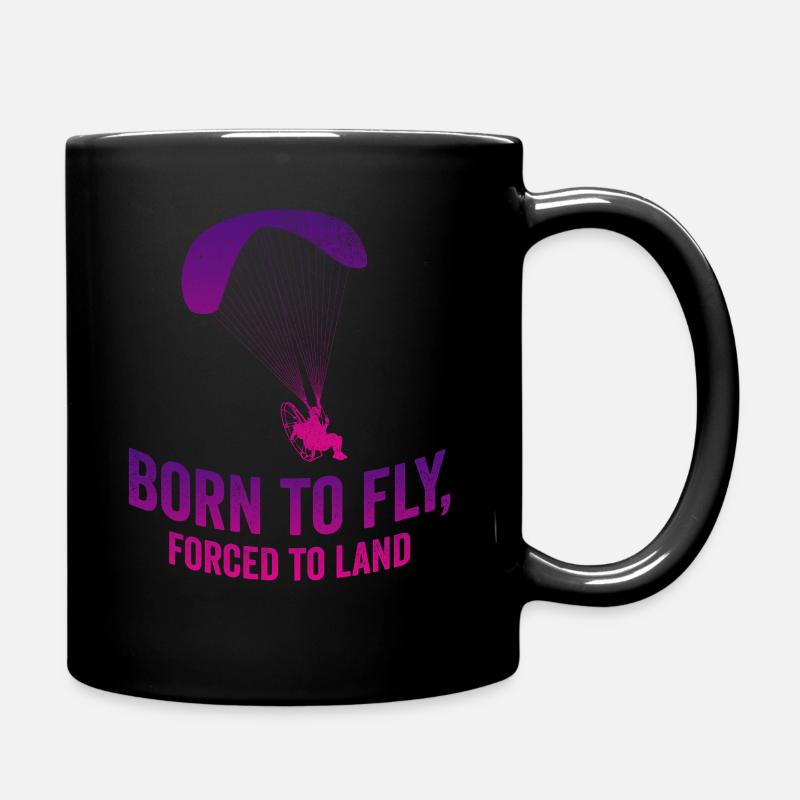 Born To Fly Forcé D’atterrir Paramoteur - Mug uni - noir