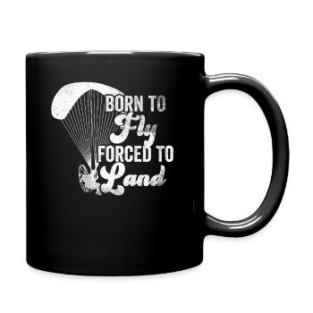 Born To Fly Forced To Land Paramotor - Full Colour Mug - black - Right