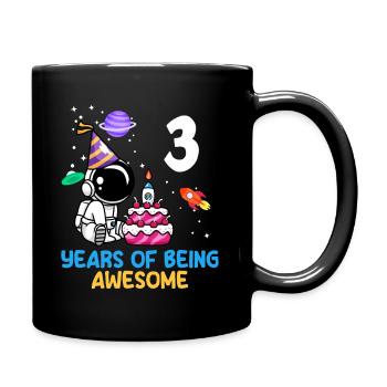 Trois ans d’aventure pour l’anniversaire d’un astronaute - Mug uni - noir - Droite
