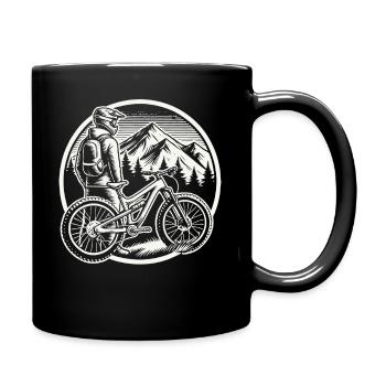 Abenteuerlust Fahrrad Berge Natur Fans - Tasse einfarbig - Schwarz - Rechts