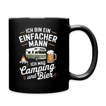 Ich Mag Camping Bier Männer Wohnmobil Spruch Papa - Tasse einfarbig - Schwarz - Rechts