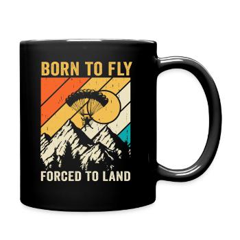 Born To Fly Forcé D’atterrir Paramoteur - Mug uni - noir - Droite