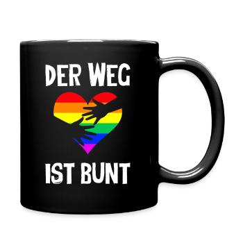 Der Weg Ist Bunt - Tasse einfarbig - Schwarz - Rechts